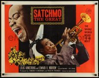 5g380 SATCHMO THE GREAT 1/2sh '57 wonderful image of Louis Armstrong playing his trumpet & singing