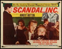 5g384 SCANDAL INC. style B 1/2sh '56 Robert Hutton, journalism crime thriller, cool montage!
