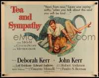 5g439 TEA & SYMPATHY style A 1/2sh '56 art of Deborah Kerr & John Kerr by Gale, classic tagline!