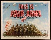 5g451 THIS IS YOUR ARMY 1/2sh '54 patriotic military image of soldiers marching in formation!