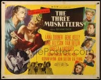 5g453 THREE MUSKETEERS style B 1/2sh '48 Lana Turner, Gene Kelly, June Allyson, Angela Lansbury