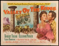 5g476 VALLEY OF THE KINGS style A 1/2sh '54 art of Robert Taylor & Eleanor Parker by columns!