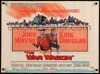 5g482 WAR WAGON 1/2sh '67 cowboys John Wayne & Kirk Douglas, western armored stagecoach artwork!