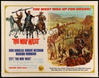 5g483 WAY WEST 1/2sh '67 Kirk Douglas, Robert Mitchum, Widmark, art of frontier justice!