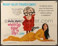 5g487 WHAT'S UP TIGER LILY 1/2sh '66 wacky Woody Allen Japanese spy spoof with dubbed dialog!
