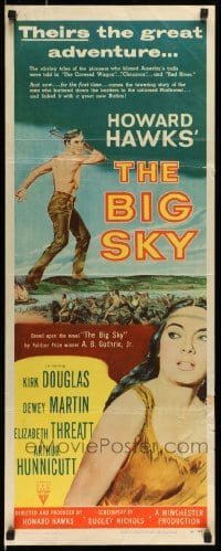 5g548 BIG SKY insert '52 Kirk Douglas in Howard Hawks' mighty adventure of the Great Northwest!