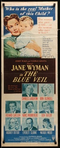 5g556 BLUE VEIL insert '51 portraits of Charles Laughton, Jane Wyman, Joan Blondell & more!