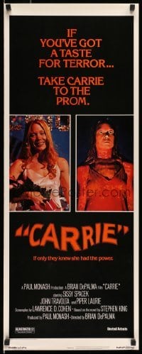 5g577 CARRIE insert '76 Stephen King, Sissy Spacek before and after her bloodbath at the prom!