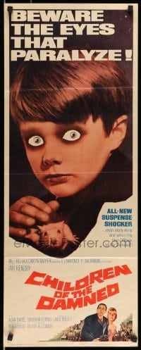 5g584 CHILDREN OF THE DAMNED insert '64 beware the creepy kid's eyes that paralyze!