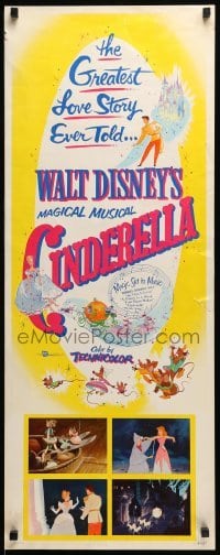 5g586 CINDERELLA insert R57 Disney's classic musical cartoon, the greatest love story ever told!