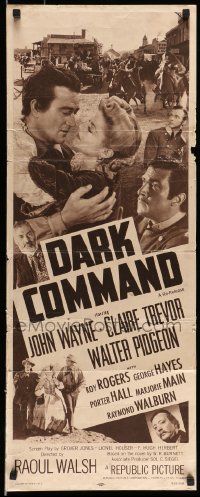 5g604 DARK COMMAND insert R52 great artwork of John Wayne, Walter Pidgeon, Claire Trevor!
