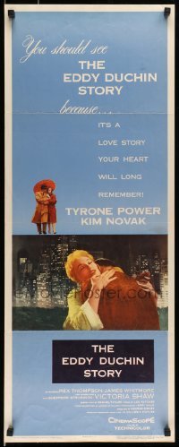 5g618 EDDY DUCHIN STORY insert '56 Tyrone Power & Kim Novak in a love story you will remember!
