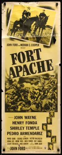 5g643 FORT APACHE insert R53 John Wayne, Henry Fonda, Shirley Temple, Victor McLaglen!