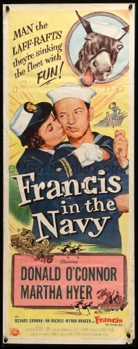 5g648 FRANCIS IN THE NAVY insert '55 sailor Donald O'Connor & Martha Hyer + talking mule!