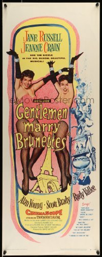 5g656 GENTLEMEN MARRY BRUNETTES insert '55 sexy Jane Russell & Jeanne Crain in the buxom musical!