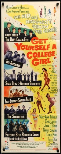 5g657 GET YOURSELF A COLLEGE GIRL insert '64 hip-est happiest rock & roll show, Dave Clark 5