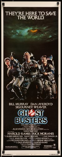 5g658 GHOSTBUSTERS insert '84 Bill Murray, Aykroyd & Harold Ramis are here to save the world!
