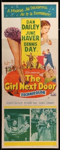 5g662 GIRL NEXT DOOR insert '53 artwork of Dan Dailey, sexy June Haver & Dennis Day!