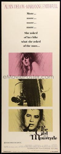 5g663 GIRL ON A MOTORCYCLE insert '68 sexy biker Marianne Faithfull is Naked Under Leather!