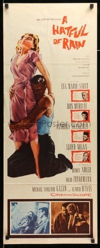 5g686 HATFUL OF RAIN insert '57 Fred Zinnemann early drug classic, Eva Marie Saint, Don Murray