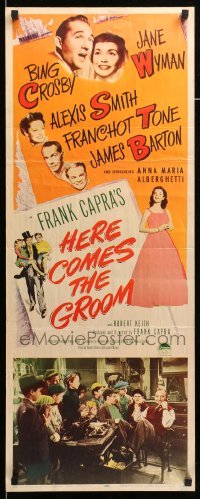 5g695 HERE COMES THE GROOM insert '51 Bing Crosby, Jane Wyman, Alexis Smith, Frank Capra