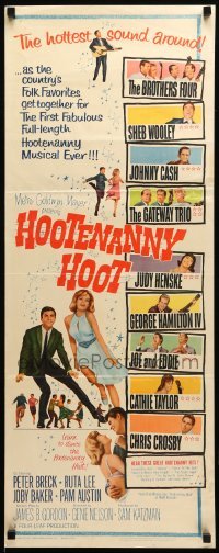 5g705 HOOTENANNY HOOT insert '63 Johnny Cash and a ton of top country music stars!