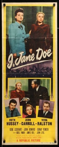 5g709 I JANE DOE insert '48 Vera Ralston & Ruth Hussey, married to Carroll at same time!