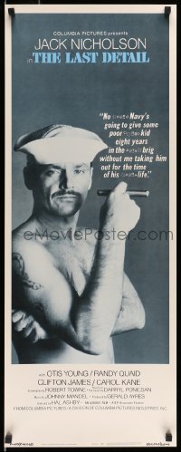5g739 LAST DETAIL int'l insert '73 close-up of foul-mouthed sailor Jack Nicholson w/cigar!
