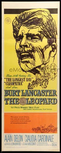 5g742 LEOPARD insert '63 Luchino Visconti's Il Gattopardo, cool art of Burt Lancaster!