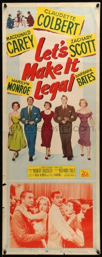 5g743 LET'S MAKE IT LEGAL insert '51 early sexy Marilyn Monroe shown w/cast & in inset photo!