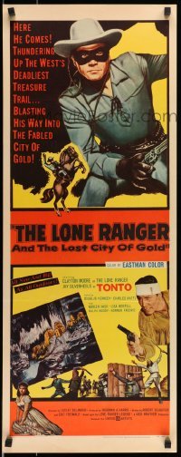 5g747 LONE RANGER & THE LOST CITY OF GOLD insert '58 masked hero Clayton Moore & Jay Silverheels!