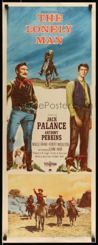 5g748 LONELY MAN insert '57 full-length art of Jack Palance & Anthony Perkins!