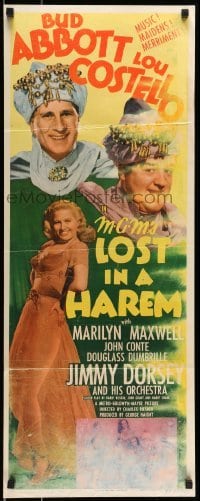 5g751 LOST IN A HAREM insert '44 Bud Abbott & Lou Costello in Arabia with sexy Marilyn Maxwell!
