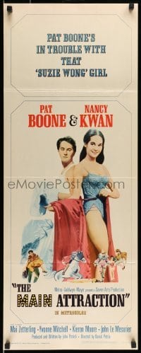 5g764 MAIN ATTRACTION insert '62 Pat Boone plays guitar for sexy Nancy Kwan!