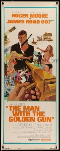 5g776 MAN WITH THE GOLDEN GUN West Hemi insert '74 Roger Moore as James Bond by Robert McGinnis