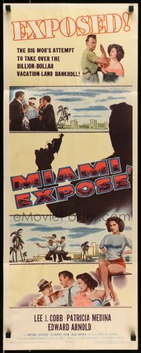 5g790 MIAMI EXPOSE insert '56 Lee J. Cobb, sexy Patricia Medina getting slapped, Florida mob!