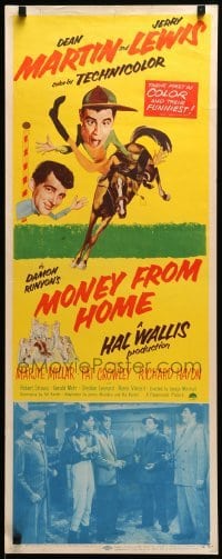 5g794 MONEY FROM HOME 3D insert '54 cool images, Dean Martin with wacky horse jockey Jerry Lewis!