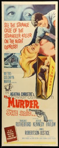 5g800 MURDER SHE SAID insert '61 detective Margaret Rutherford follows a strangler, Agatha Christie