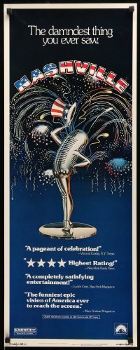 5g806 NASHVILLE insert '75 Robert Altman, cool patriotic sexy microphone artwork!