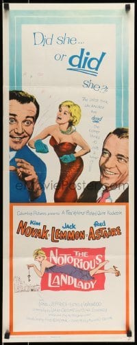 5g815 NOTORIOUS LANDLADY insert '62 art of sexy Kim Novak between Jack Lemmon & Fred Astaire!