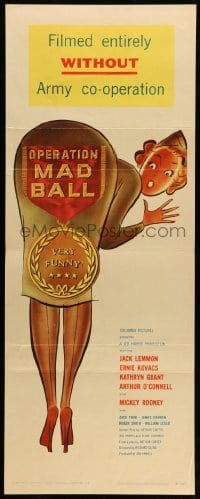5g821 OPERATION MAD BALL insert '57 screwball comedy filmed entirely without Army co-operation!