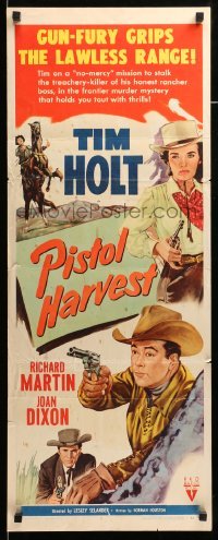 5g831 PISTOL HARVEST insert '51 Tim Holt, Richard Martin & pretty Joan Dixon in western action!