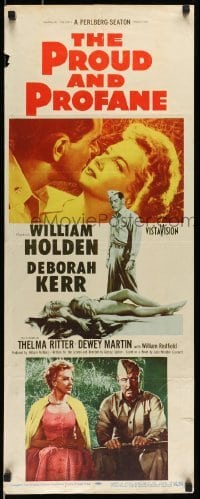 5g834 PROUD & PROFANE insert '56 romantic close up of William Holden & Deborah Kerr amd more!