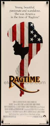 5g840 RAGTIME insert '81 James Cagney, cool patriotic American flag art, directed by Milos Forman