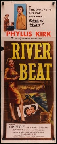 5g847 RIVER BEAT insert '54 the dragnet is out for smoking bad girl Phyllis Kirk, who is HOT!