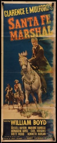 5g861 SANTA FE MARSHAL insert '39 full-length art of William Boyd as Hopalong Cassidy on horse!