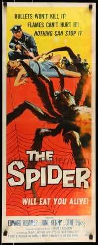5g895 SPIDER insert '58 Bert I. Gordon horror, it MUST eat YOU to live, horror art!