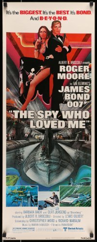 5g898 SPY WHO LOVED ME insert '77 great art of Roger Moore as James Bond 007 by Bob Peak!
