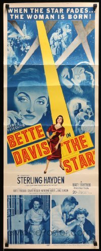 5g902 STAR insert '53 great art of Hollywood actress Bette Davis holding Oscar in the spotlight!