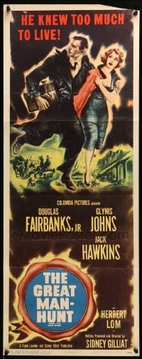 5g905 STATE SECRET insert '50 Douglas Fairbanks Jr. & Glynis Johns in The Great Man-Hunt!